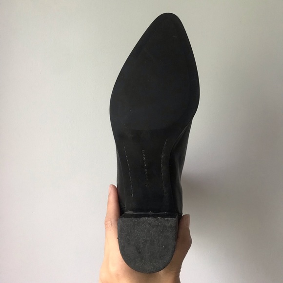 ZARA Block Heel Pointed Toe Leather Ankle Boots - Picture 6 of 16